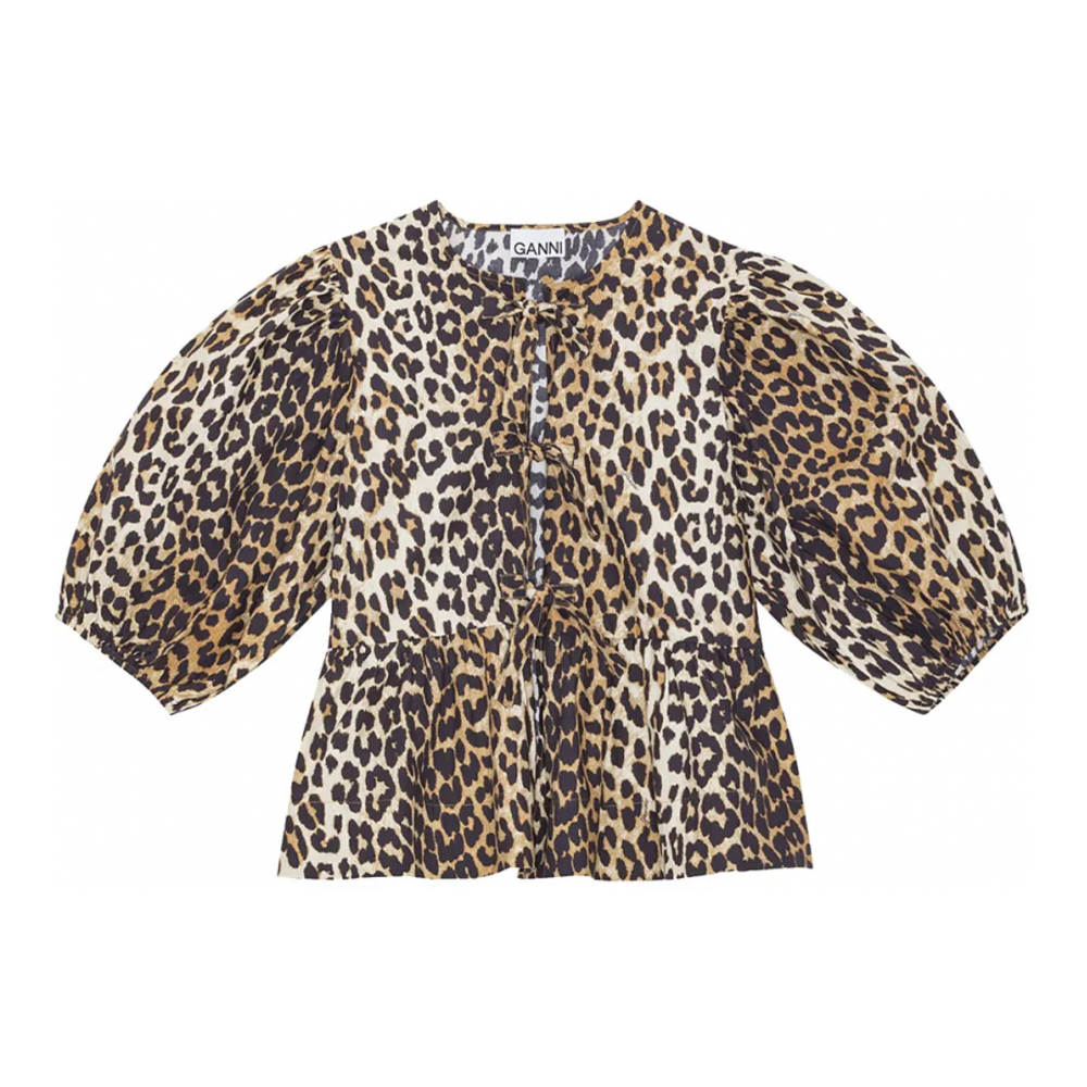 Blouse à manches courtes 'Leopard-Print' pour Femmes