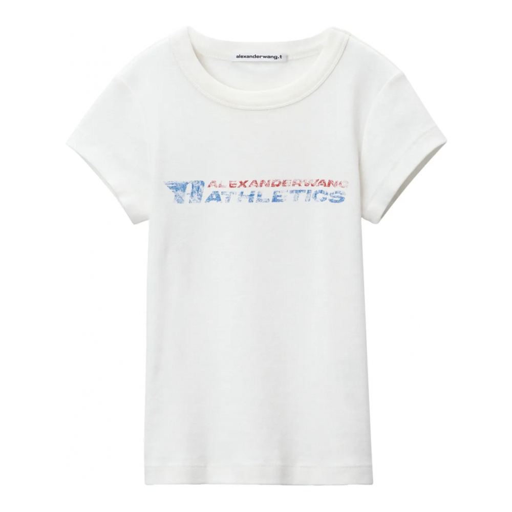 T-shirt 'Faded Logo-Print' pour Femmes