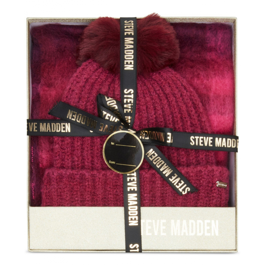 Women's 'Pom Boxed Gift' Beanie & Scarf Set