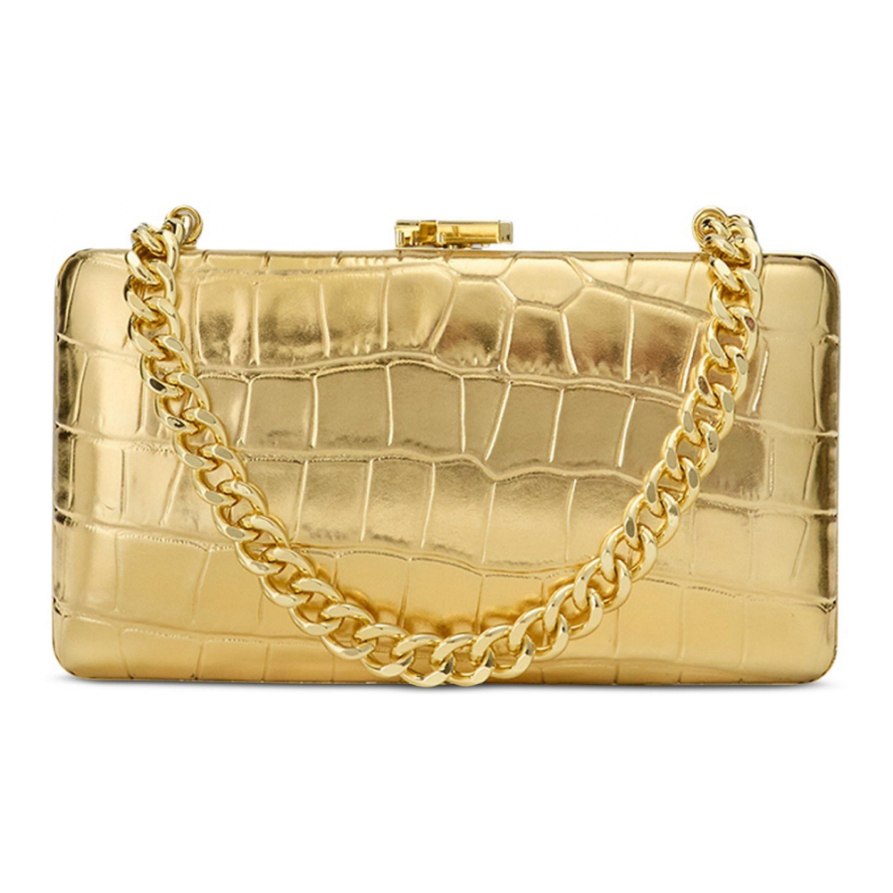 Women's 'Croc-Embossed Leather Mini Franki' Clutch Bag