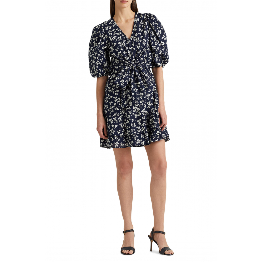 Women's '80s Puff Sleeve Cotton Voile' Mini Dress