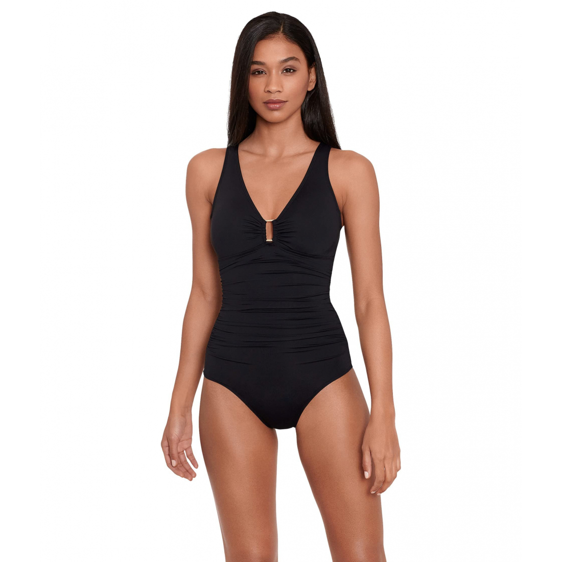 Women's 'Beach Club Solids Ring Front Underwire One-Piece' Swimsuit