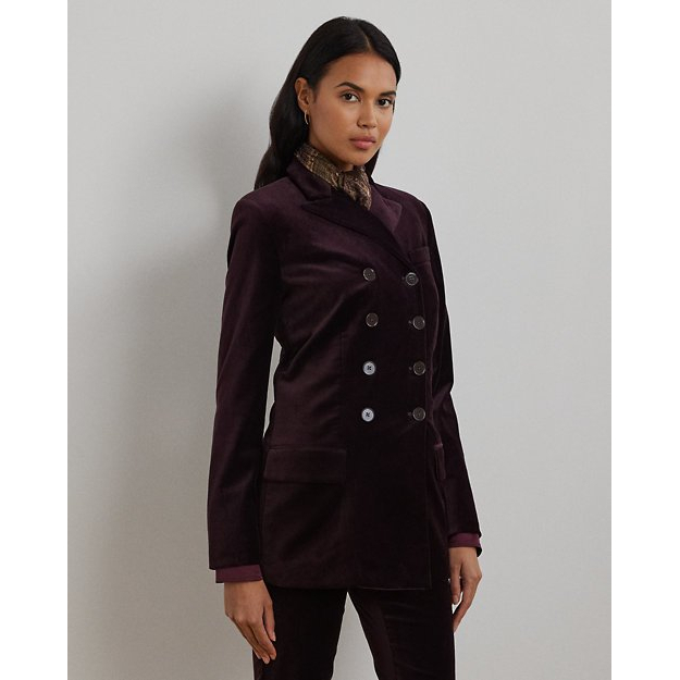 'Double-Breasted Velvet Blazer' pour Femmes
