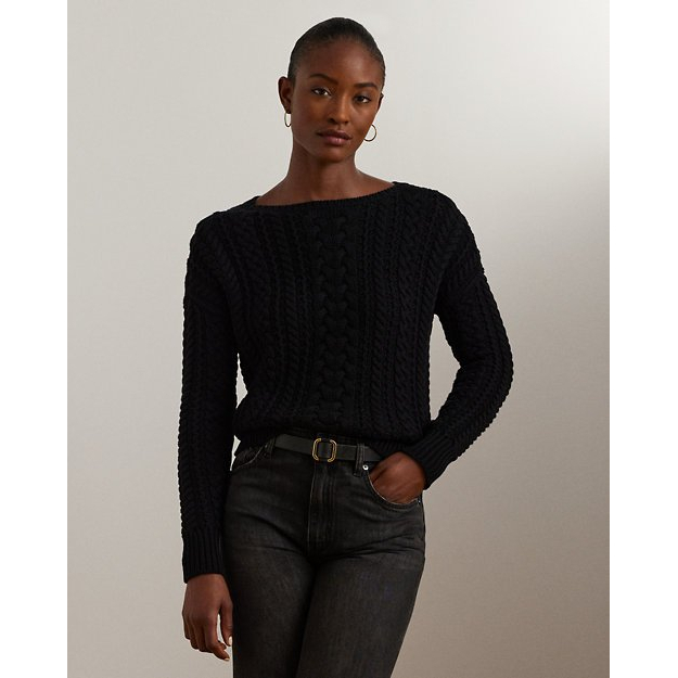 'Cable-Knit Cotton-Blend Sweater' pour Femmes