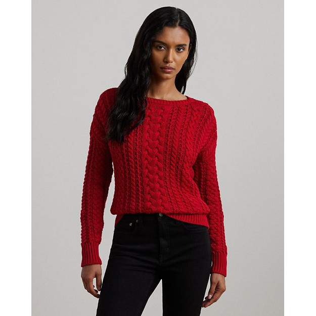 'Cable-Knit Cotton-Blend Sweater' pour Femmes