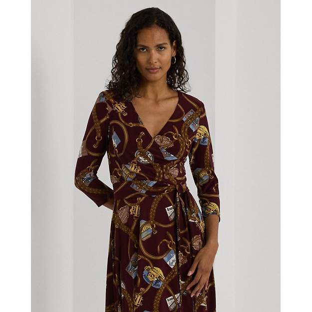 'Belting-Print Surplice Jersey Dress' pour Femmes