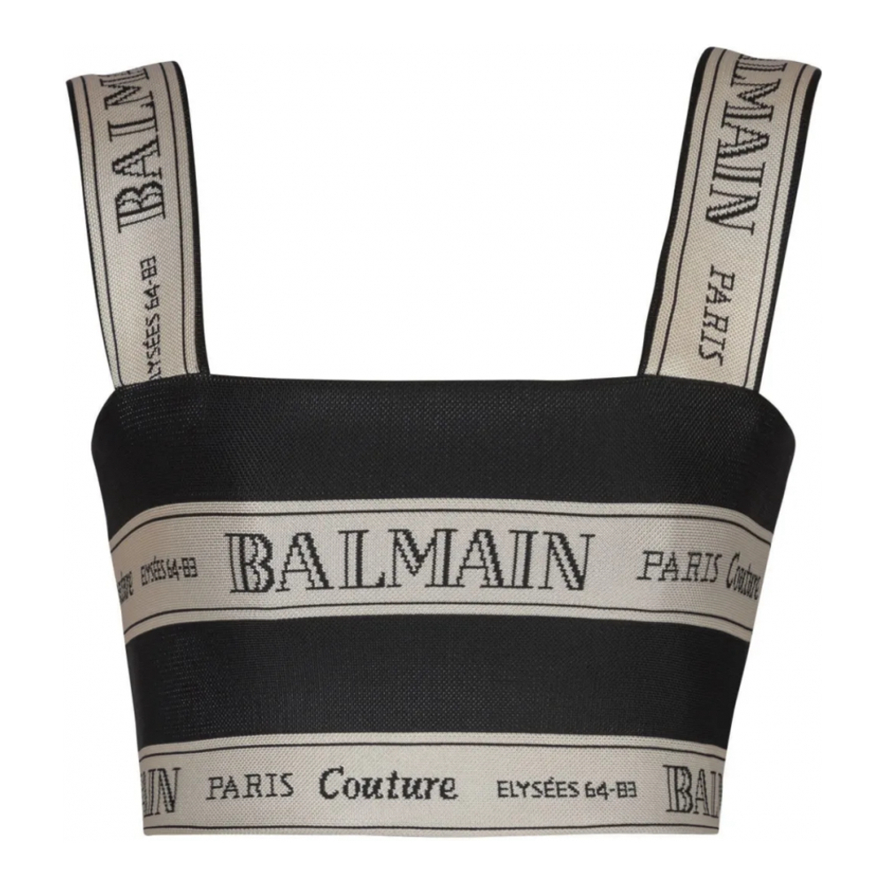 Crop Top 'Ribbon-Jacquard' pour Femmes