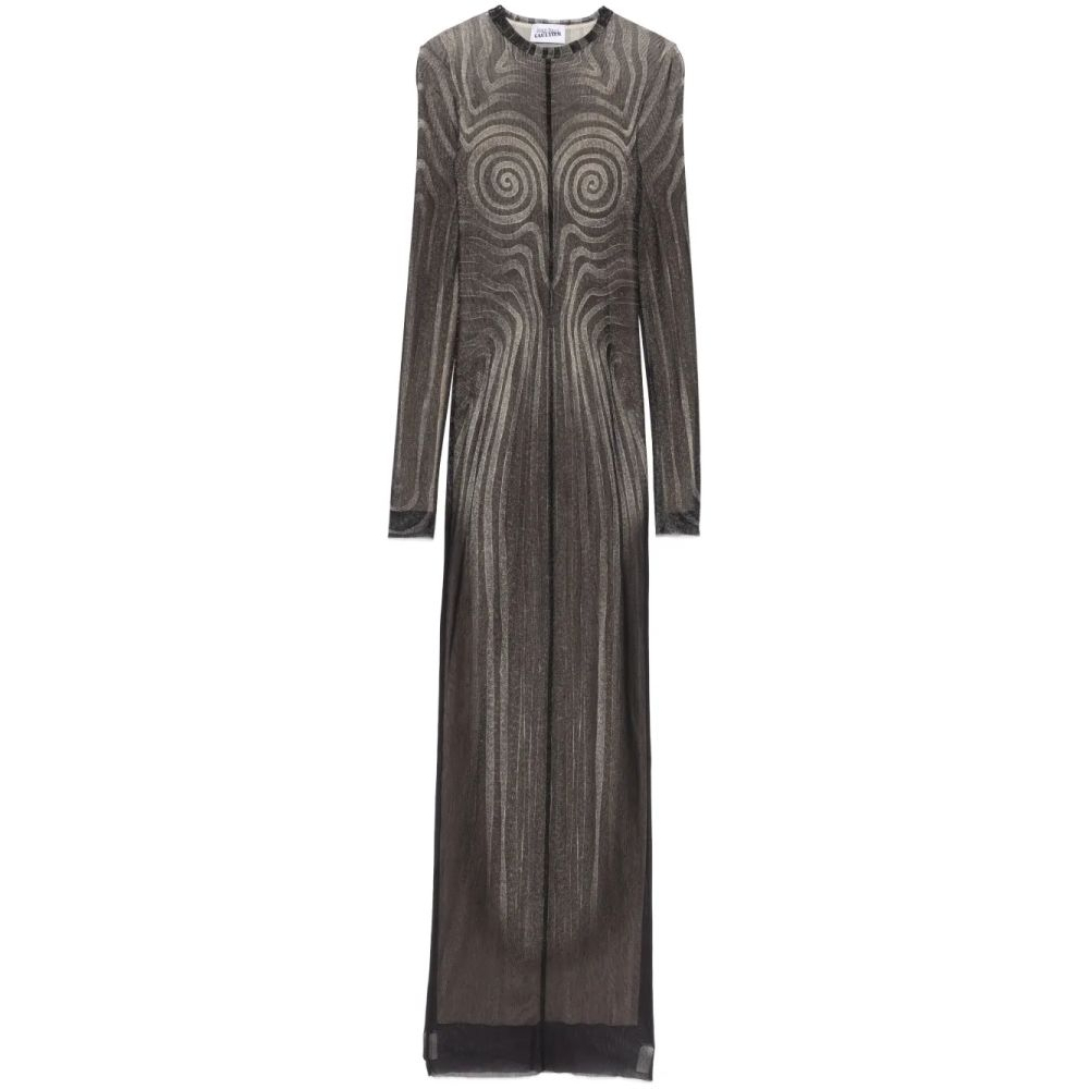 Robe maxi 'Spiral-Print Mesh' pour Femmes