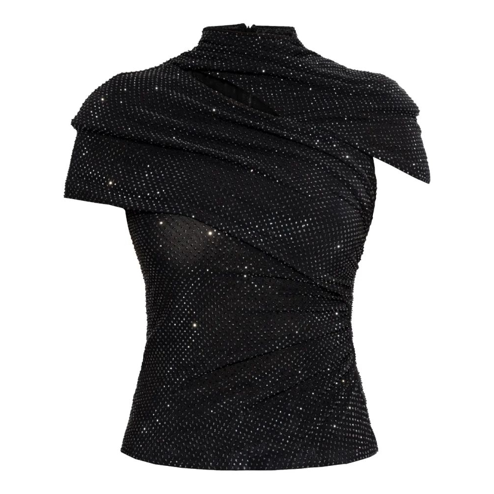 Top à manches courtes 'Sequinned Wrap-Around' pour Femmes