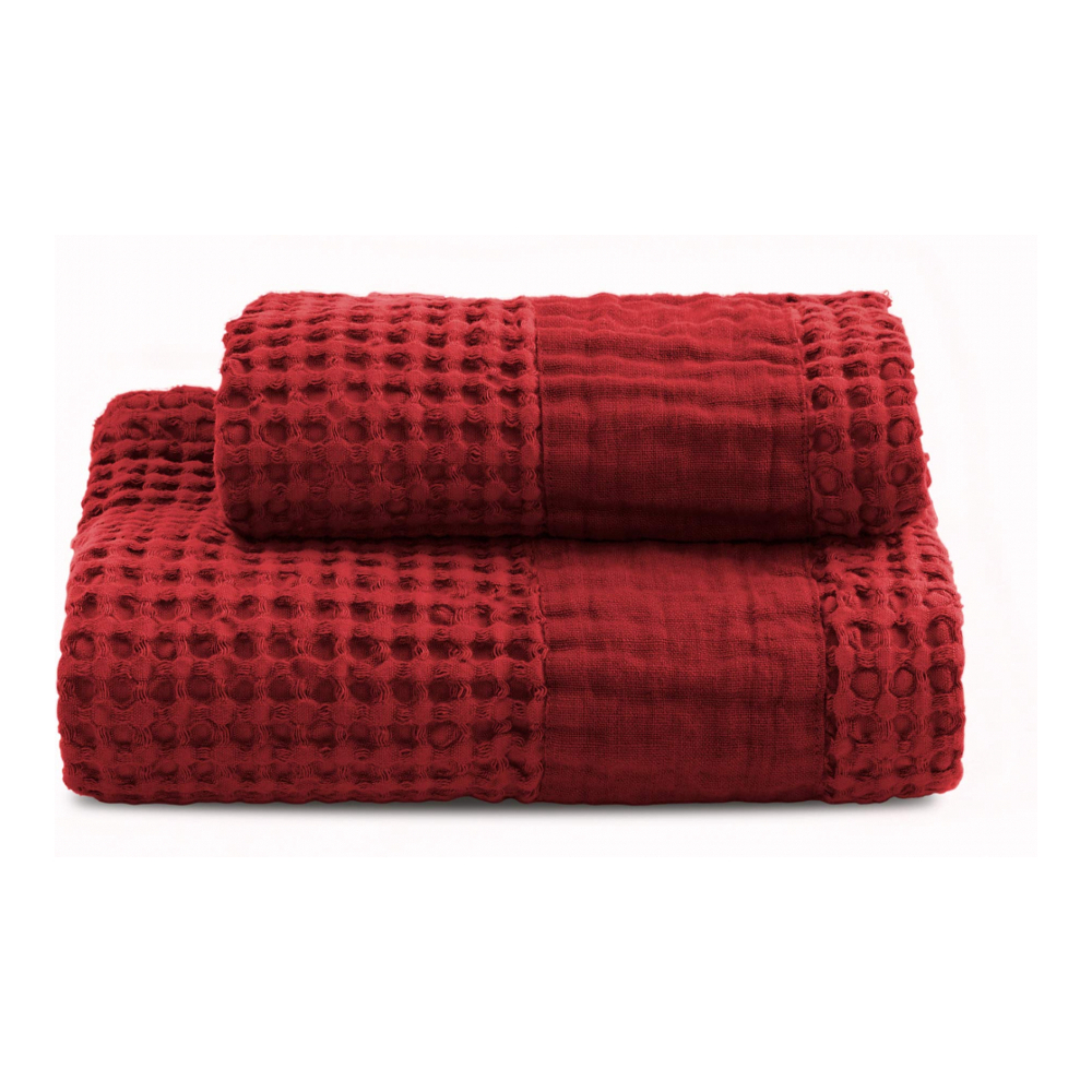 Ensemble Serviette Éponge Visage + Invité Zeno, Cerise