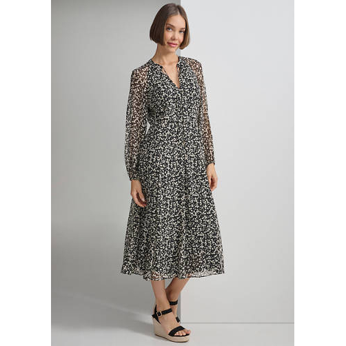 Robe à manches longues 'Long Sleeve Floral Print Chiffon' pour Femmes