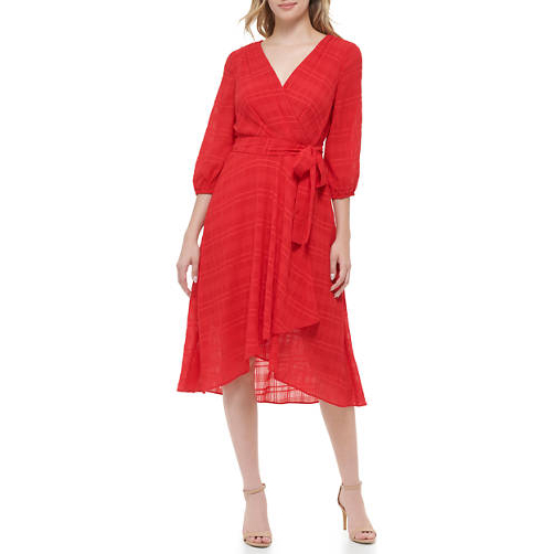 Robe Midi 'Crinkled Windows Surplus Fit and Flare' pour Femmes