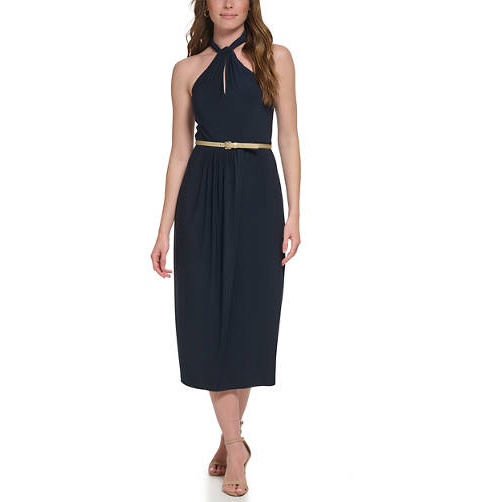 Robe sans manches 'Halter Neck Belted Fit and Flare' pour Femmes