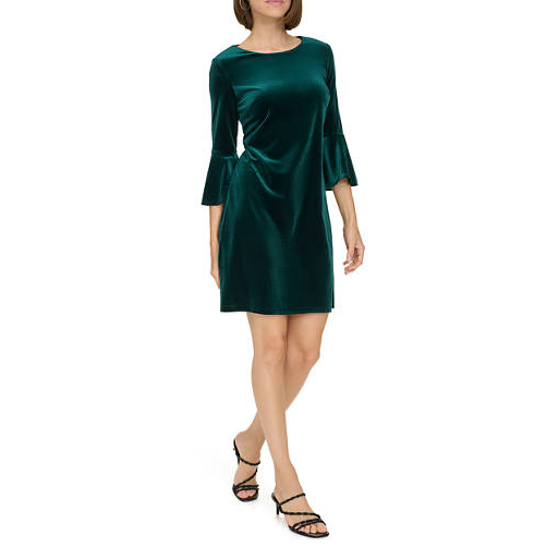 Robe droite 'Bell Sleeve Velvet' pour Femmes