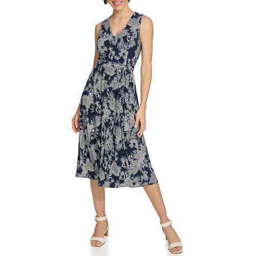 Robe Midi 'Windblown Paisley with Belt' pour Femmes