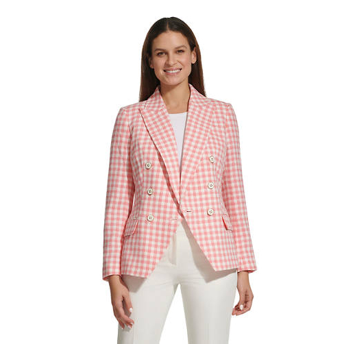 Blazer 'Gingham Double Breasted' pour Femmes