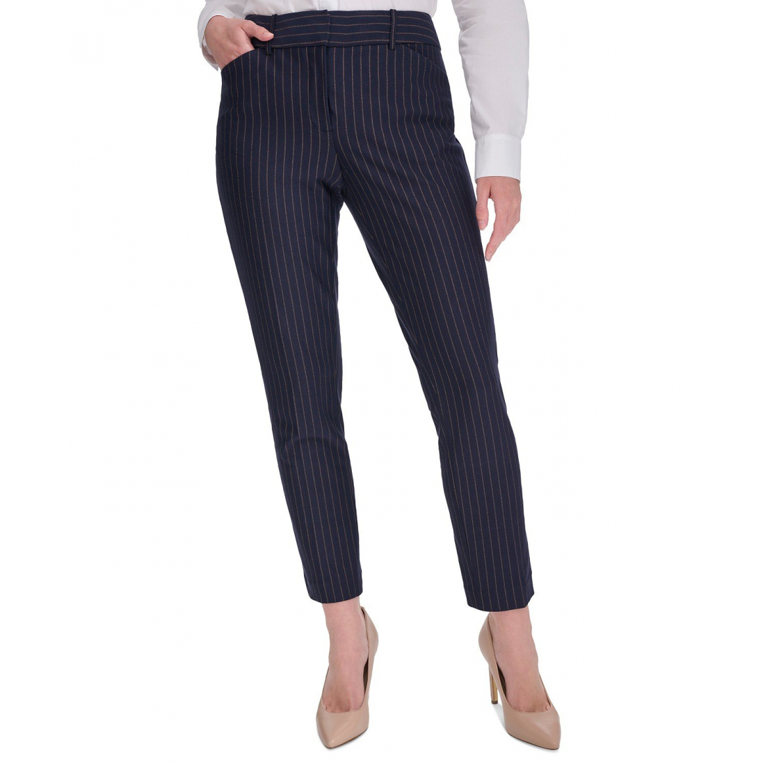 Pantalon 'Pinstripe Mid-Rise Ankle-Length' pour Femmes