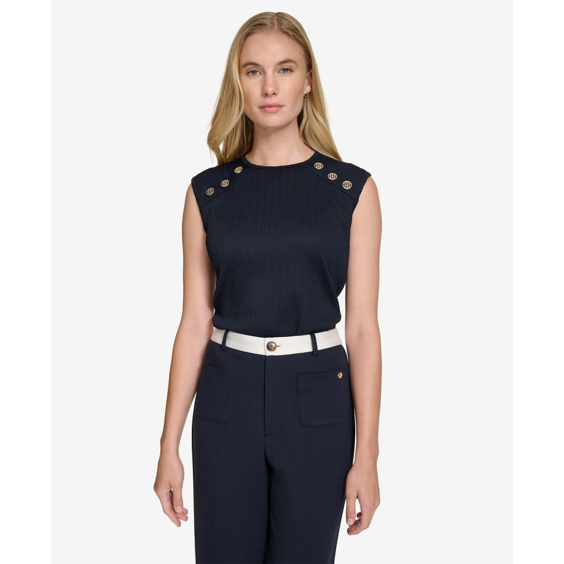 Haut sans manches 'Button-Trim' pour Femmes