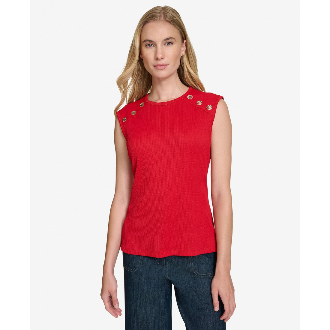 Haut sans manches 'Button-Trim' pour Femmes