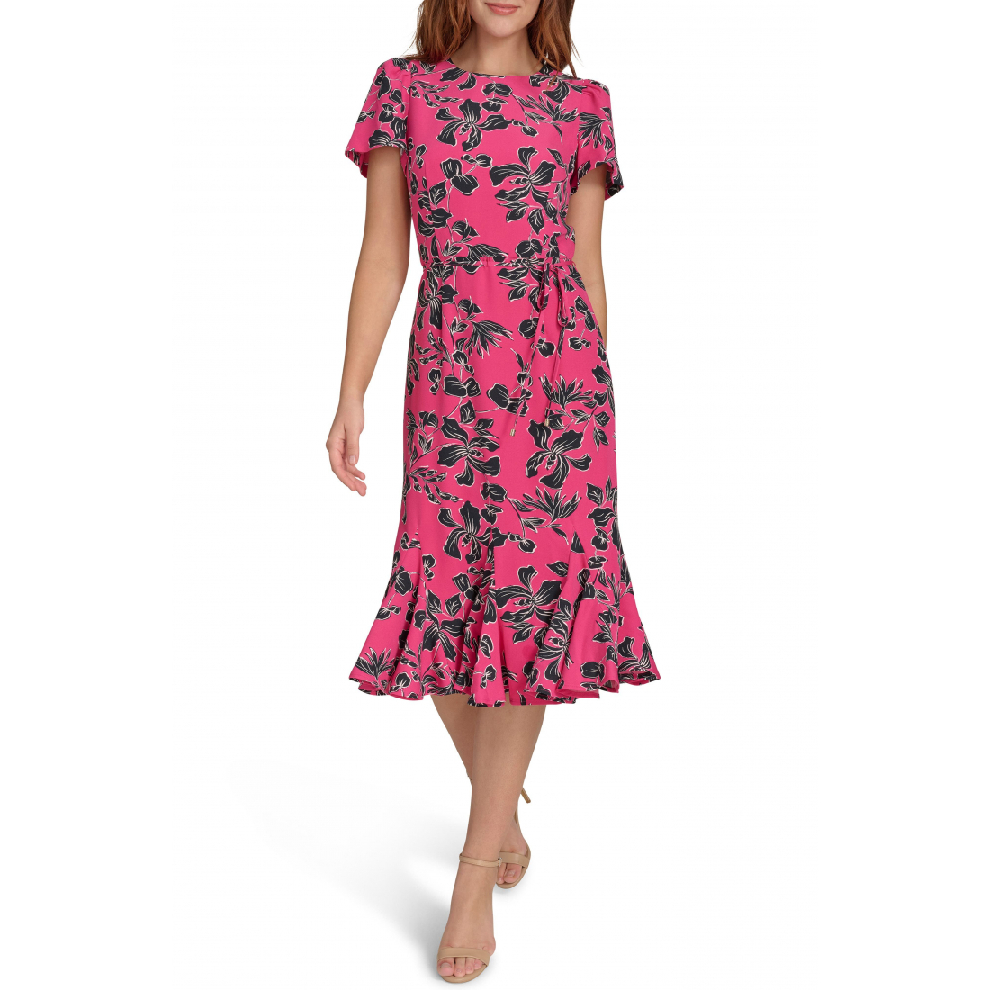 Robe Midi 'Trumpet Hem' pour Femmes