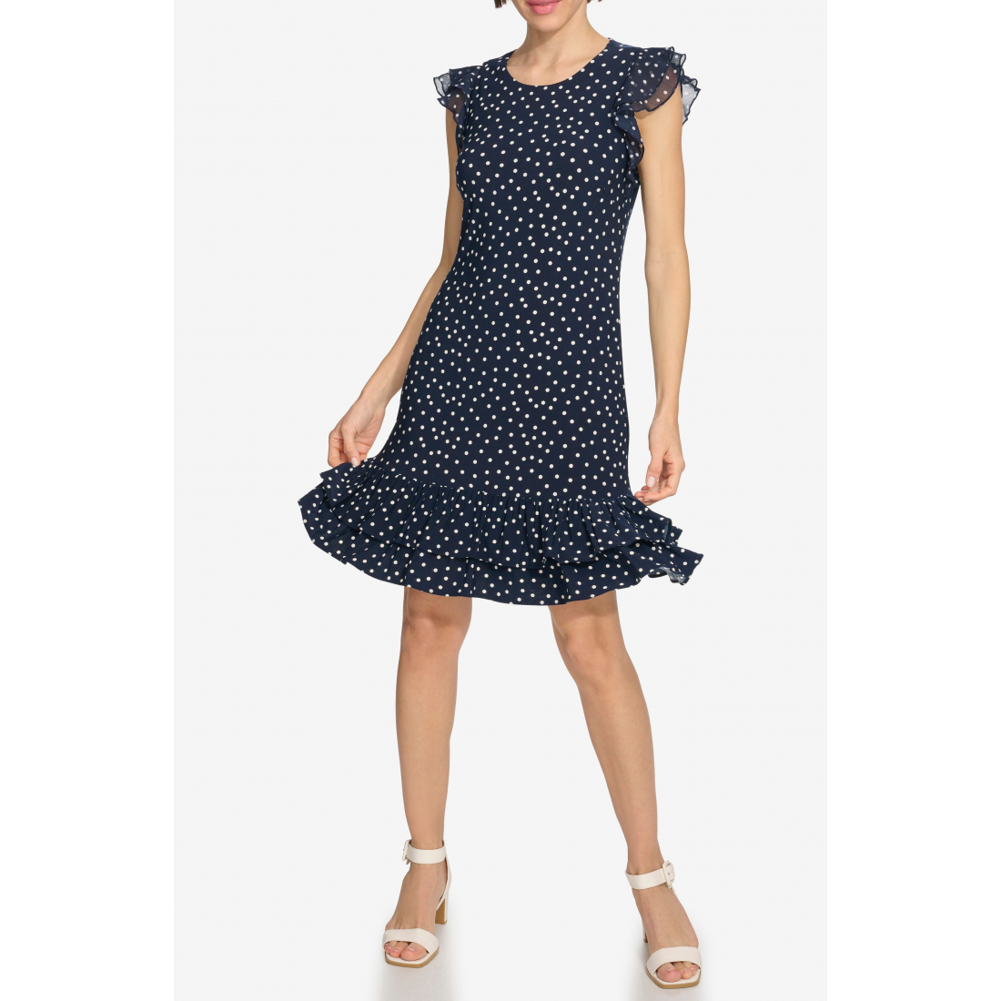 Robe mini 'Chiffon Flutter Sleeve' pour Femmes