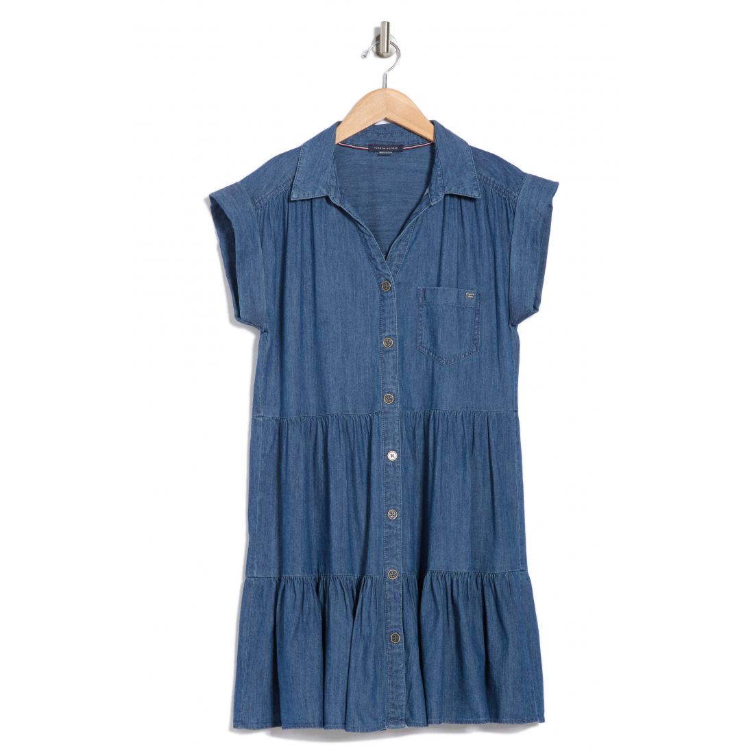 Robe chemise 'Tiered Chambray' pour Femmes