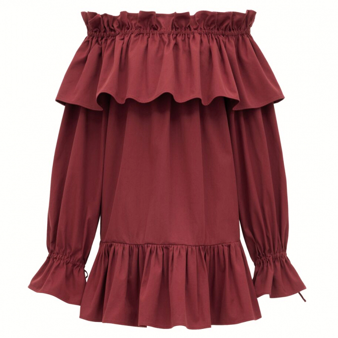 Robe à épaules dénudées 'Ruffled' pour Femmes