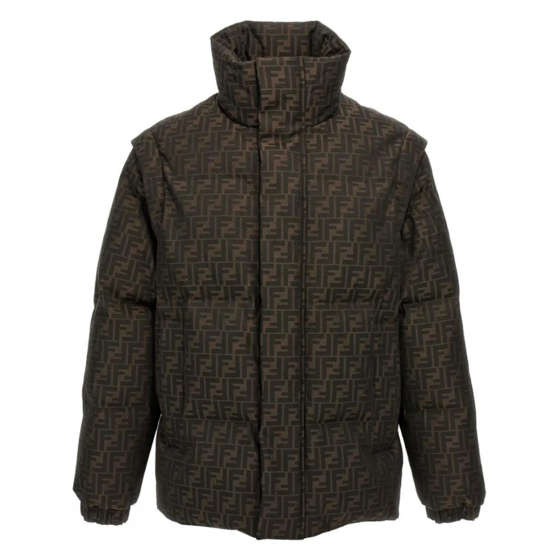 Veste matelassée 'Puffer - Brown FF jacquard' pour Hommes