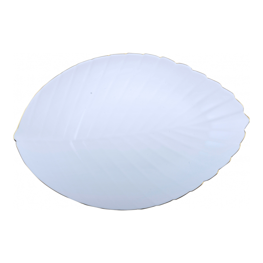 Presentation Plate White Leaf - 37 cm