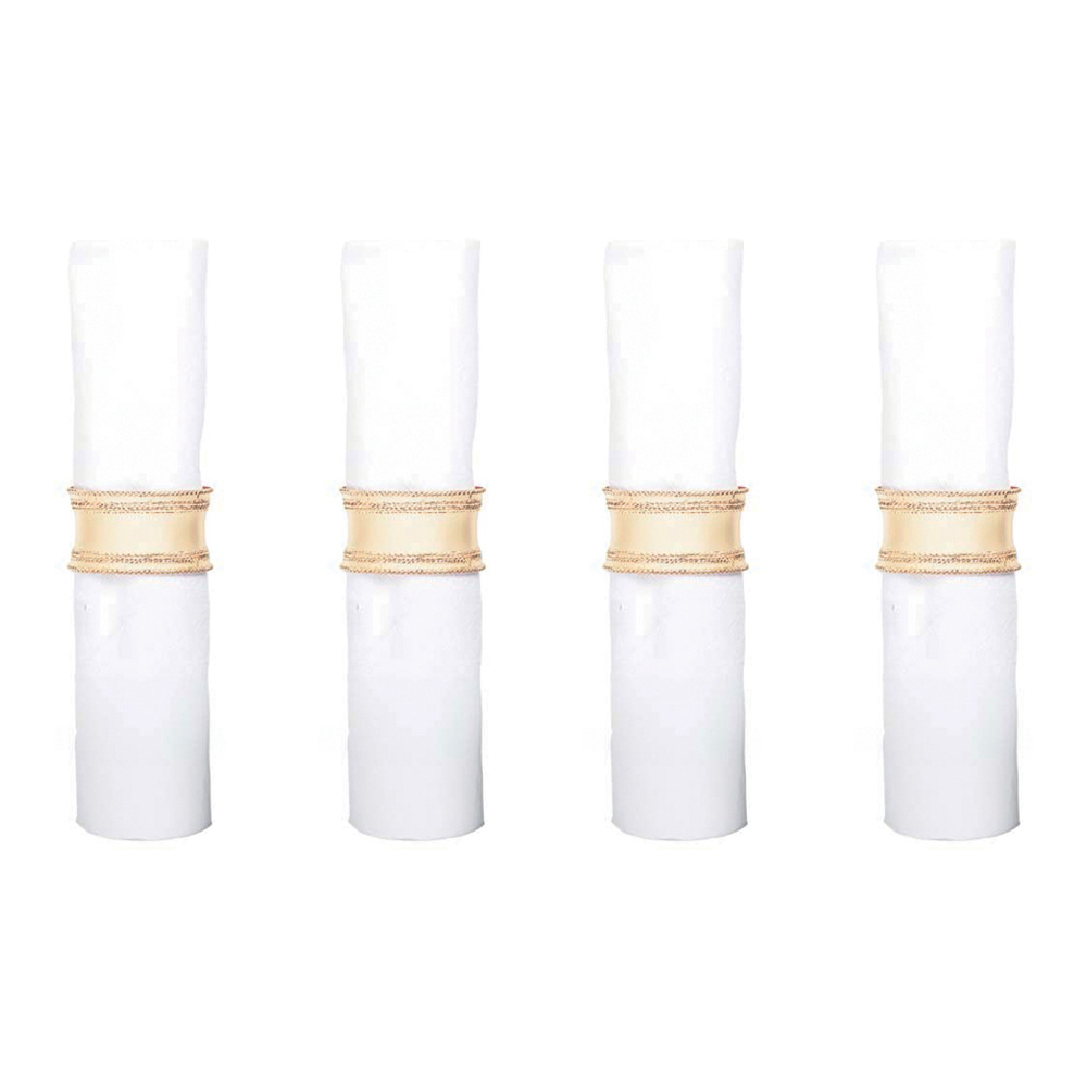 Lot De 4 Ronds De Serviettes Dore Avec Strass