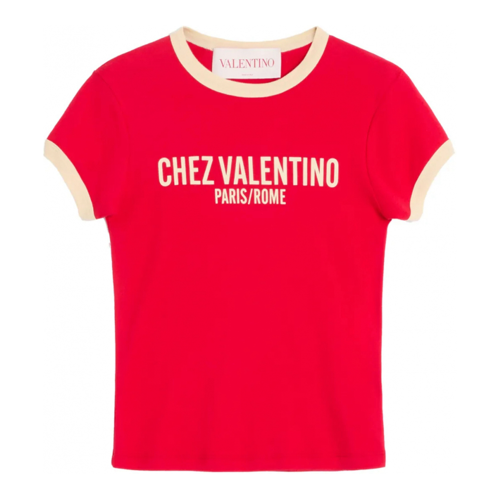 Women's 'Chez Valentino-Print' T-Shirt