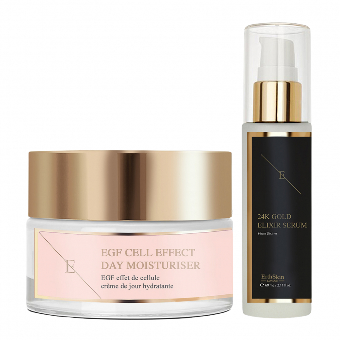 Hydratant de jour, Sérum 'Anti-Wrinkle Elixir 24K Gold + Egf Cell Effect' - 2 Pièces