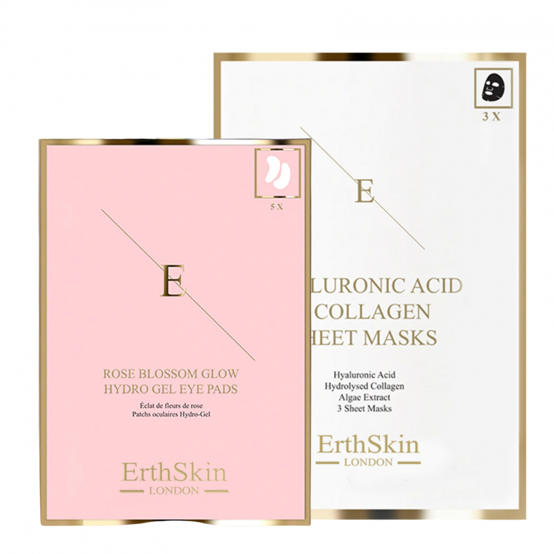 Disques yeux, Masque en feuille 'Hyaluronic Acid & Collagen + Rose Blossom Glow Hydro-Gel' - 2 Pièces