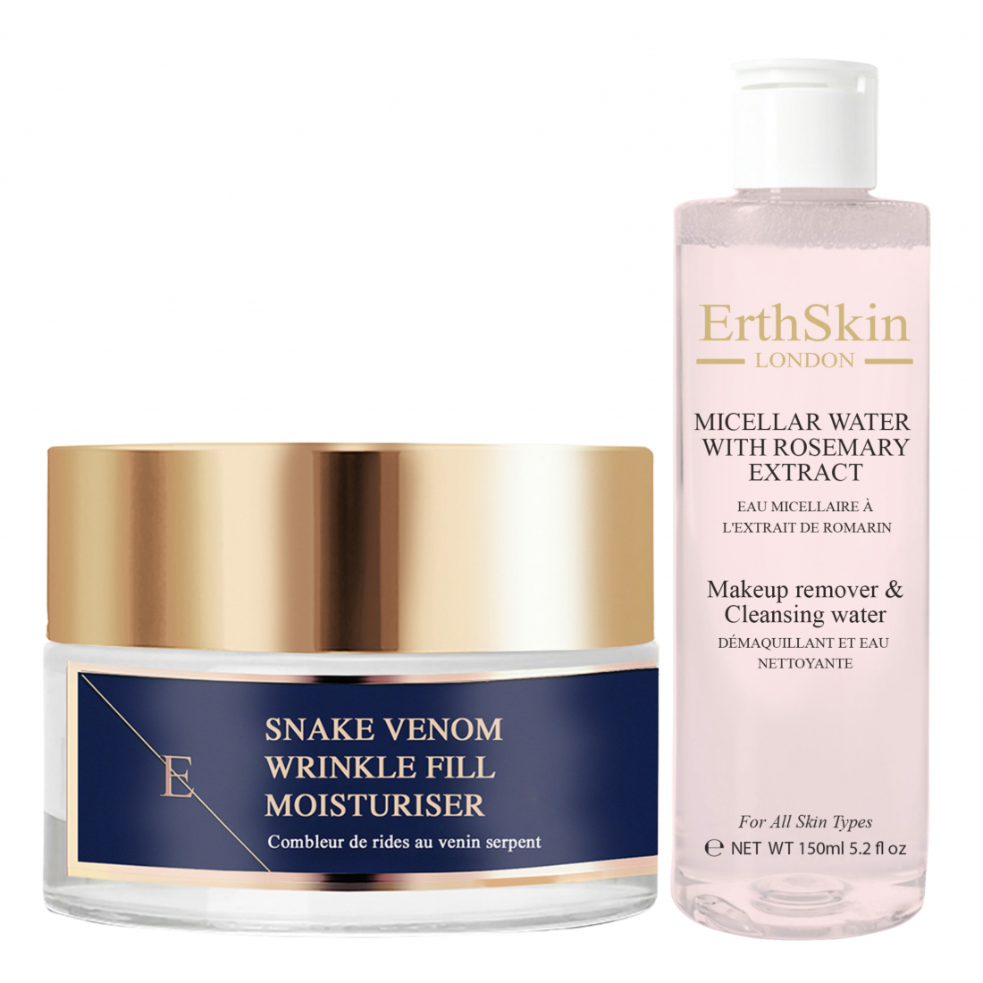 Eau micellaire, Hydratant 'Rosemary Extract + Wrinkle Fill Snake Venom' - 2 Pièces