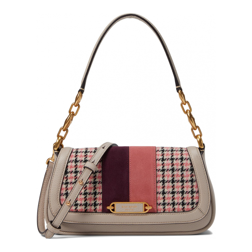 Women's 'Gramercy Racing Stripe Plaid Twill Small Flap' Shoulder Bag