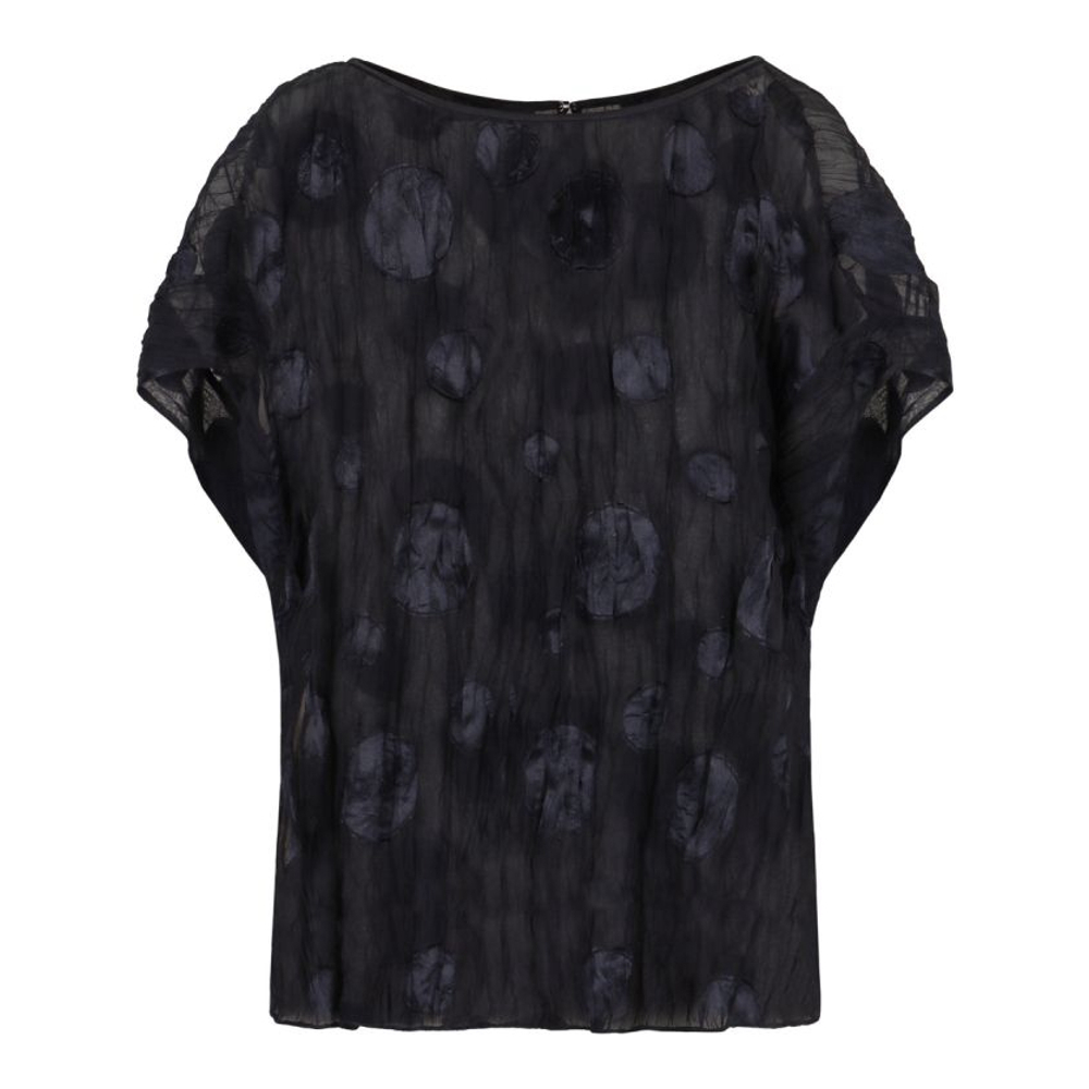 Blouse à manches courtes 'Gathered Jacquard' pour Femmes