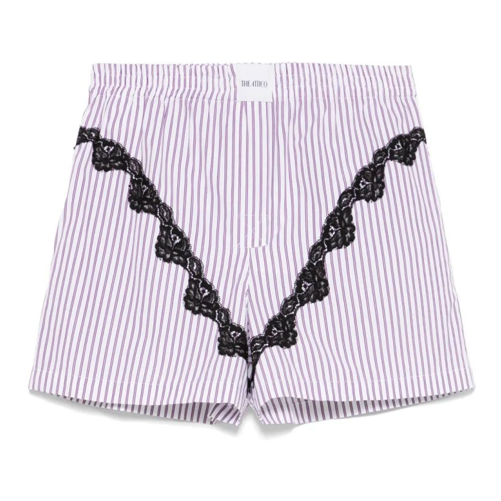 'Striped Poplin' Shorts für Damen