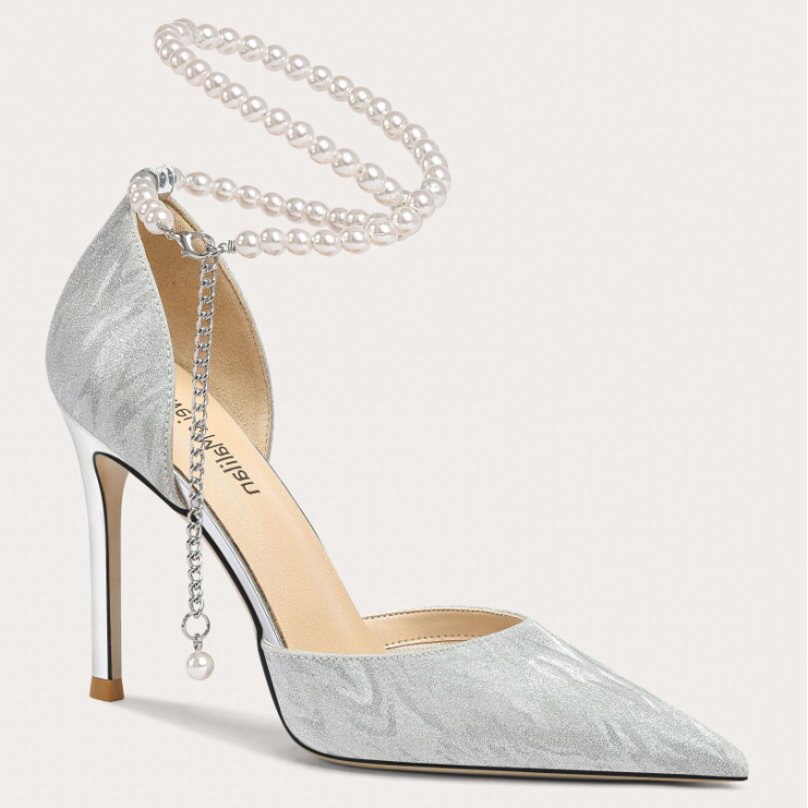 'Pearl Chain Crystal High Heels' Pumps für Damen