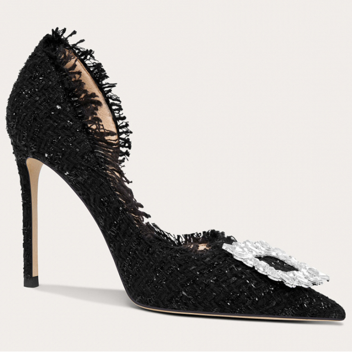 'Rhinestone Square Buckle Fringed High Heels' Pumps für Damen
