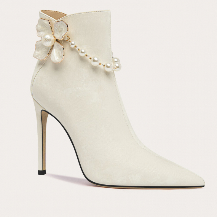 'French-style Gentle Pearl High-heeled' Stiefeletten  für Damen