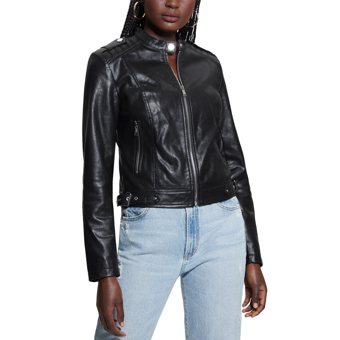 Perfecto 'Faux-Leather With Snap Collar' pour Femmes