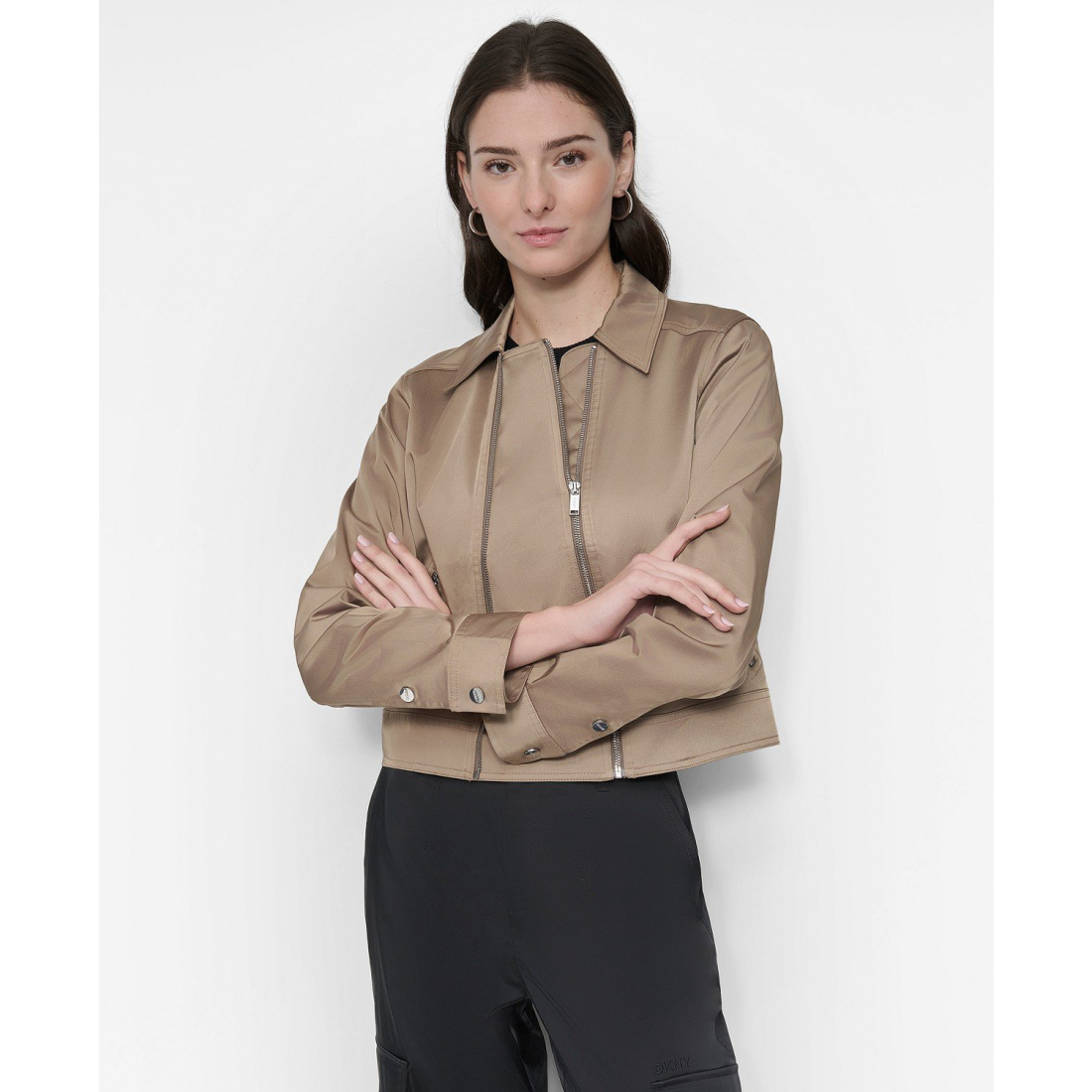 Veste 'Satin Zip-Front' pour Femmes