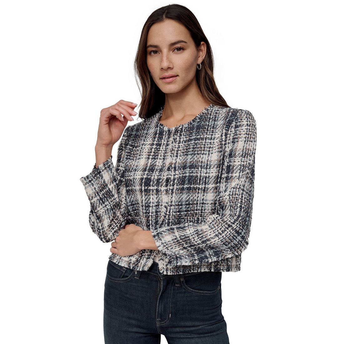 Veste 'Frayed Cropped Long-Sleeve' pour Femmes