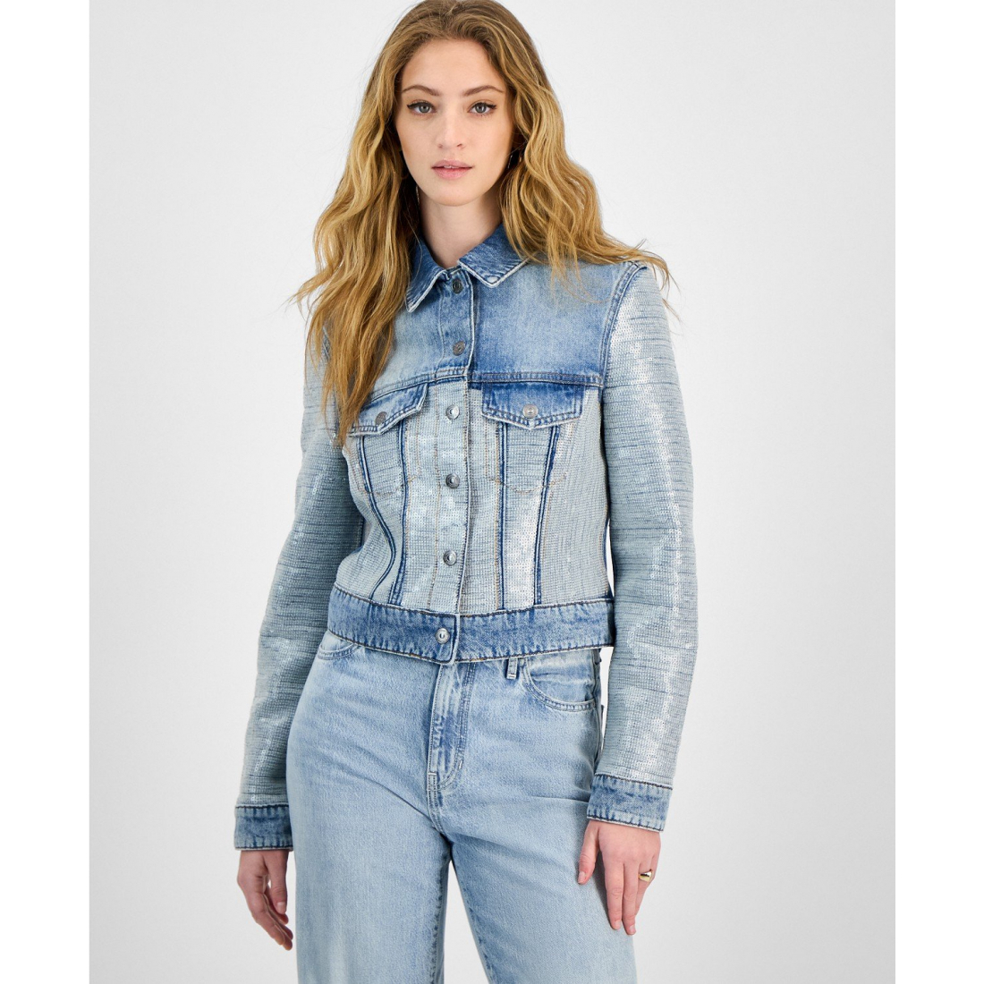 Veste 'Clara Cotton Cropped Trucker Jacket' pour Femmes