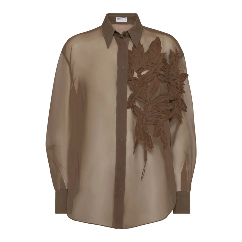 Chemise 'Leaf-Appliqué' pour Femmes