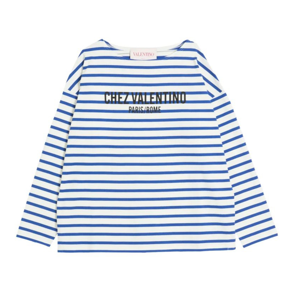 Men's 'Chez Valentino-Print Striped' Sweater