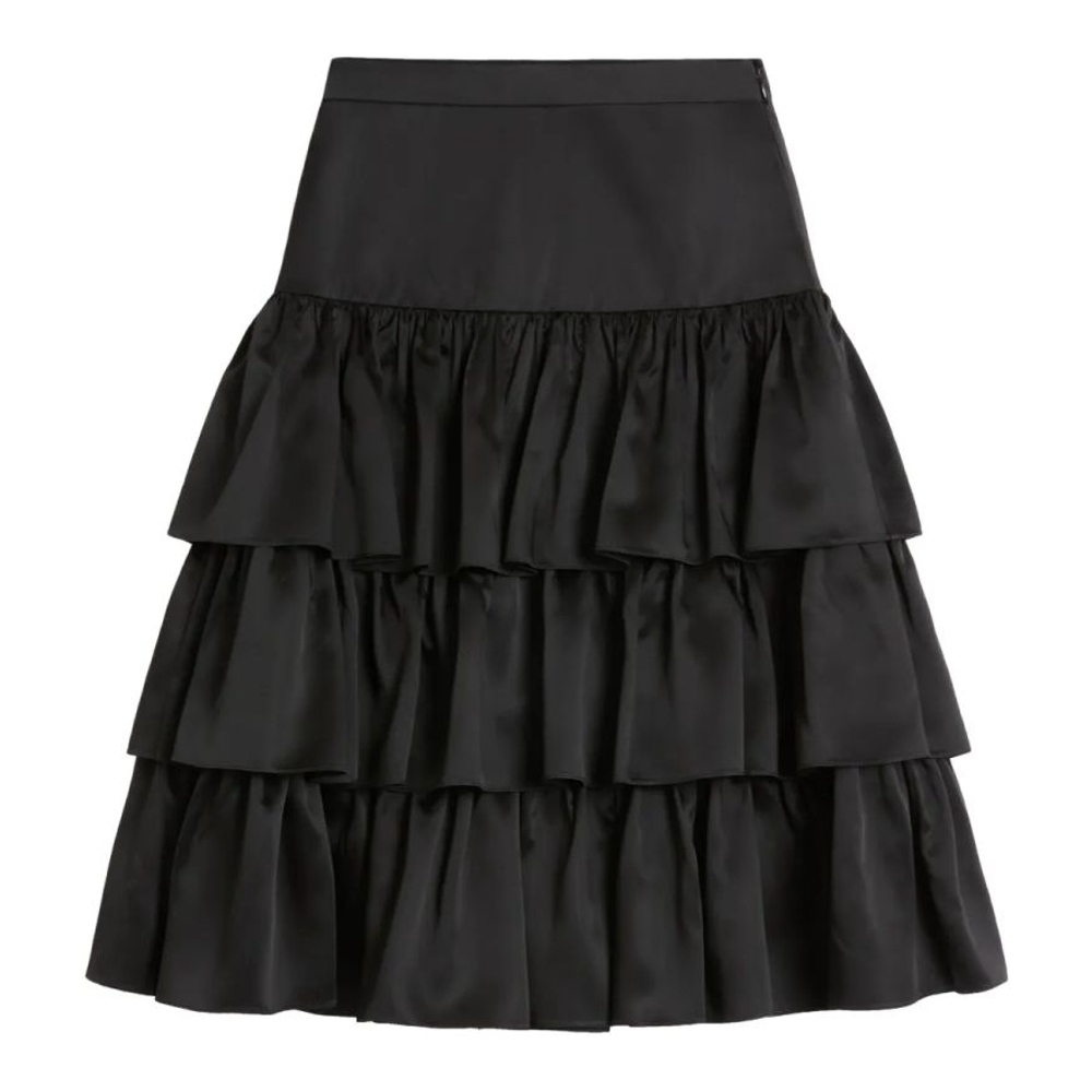 Jupe Midi 'Ruffled Taffeta' pour Femmes