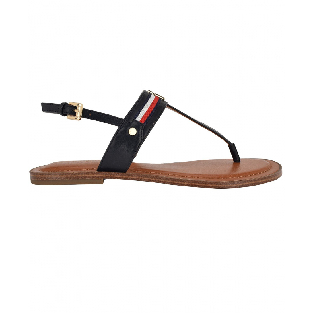 Women's 'Gabry Signature Stripe T-Strap Flat Sandals'