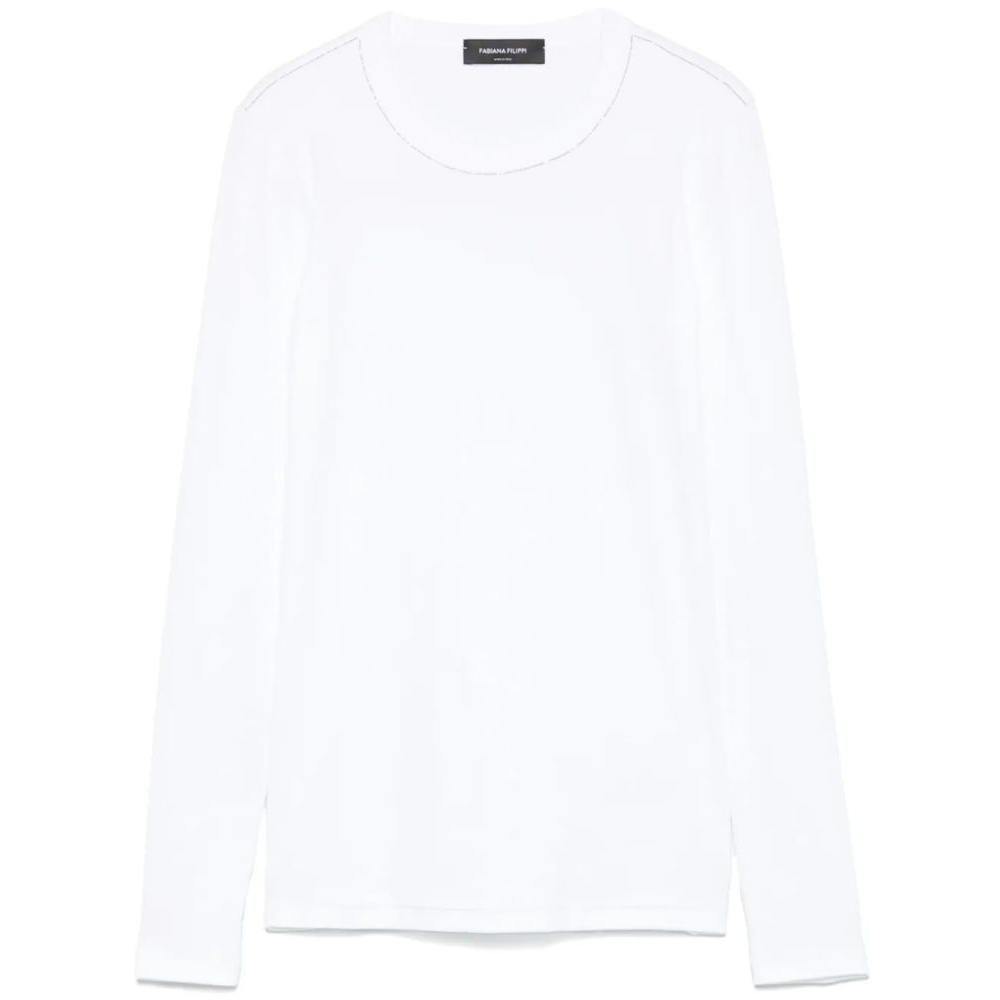 T-Shirt manches longues 'Filo Diamante-Detail' pour Femmes