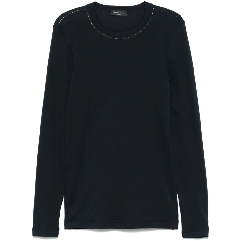 T-Shirt manches longues 'Filo Diamante-Detail' pour Femmes